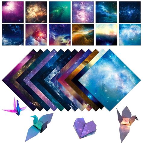 HASTHIP Origami Paper for Arts and Crafts with 12 Galaxy Designs 100 S ...