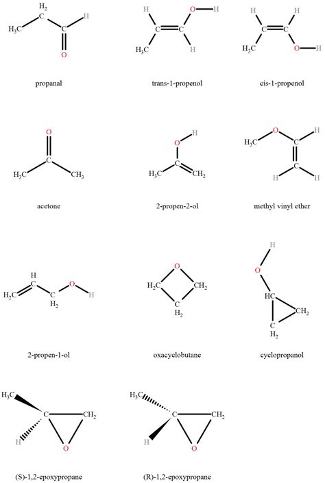 Image result for C3H6O Structural Formula