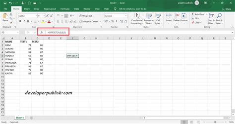 Image result for Offset Function Excel