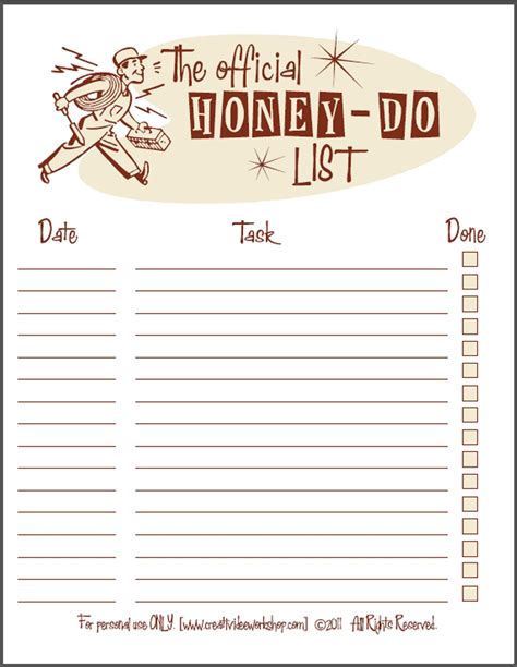 Honey Do List Printable Printable To Do List! Fablouise