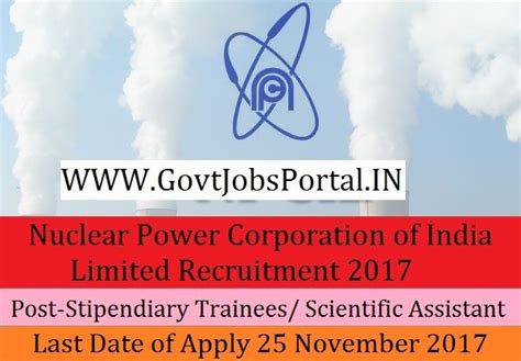 Nuclear Power Corporation of India Limited Recruitment 2017– 67 ...