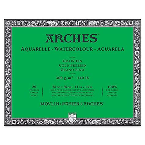 Arches Watercolour 300 GSM Cold Pressed Natural White 28 x 36 cm Paper ...