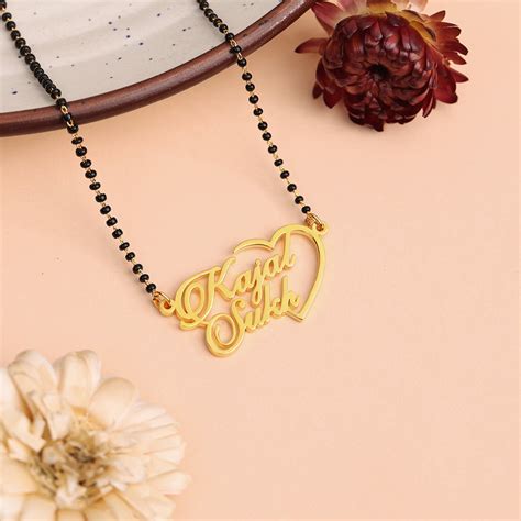 18K Gold Plated Half Heart Couple Name Necklace – Klassy.in