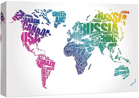 wall26 Canvas Print Wall Art Rainbow Global Map with India | Ubuy