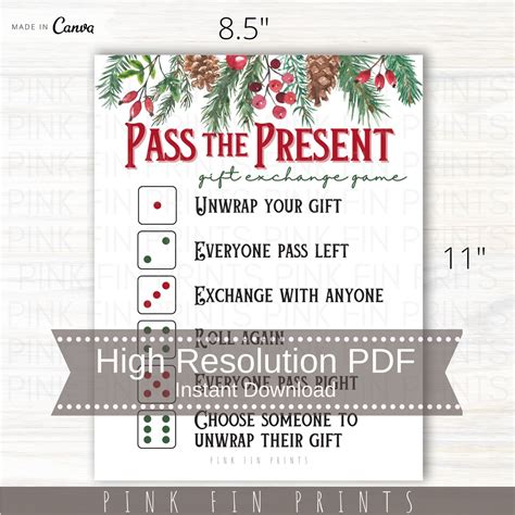 Christmas Gift Exchange Game Printable Pass the Present Game - Etsy