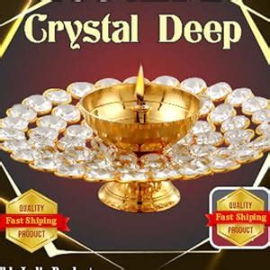 Buy Collectible India Small Crystal Akhand Diya Brass Oil Puja Lamp for ...