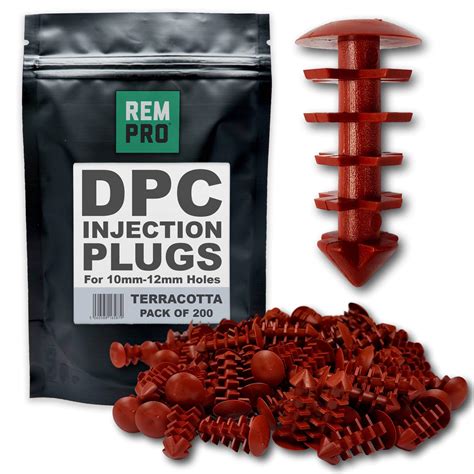 Buy Rempro 200 x Terracotta DPC Damp Proofing Injection Wall Plugs ...