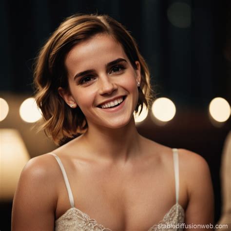 Emma Watson Smiling in Lingerie | Stable Diffusion Online