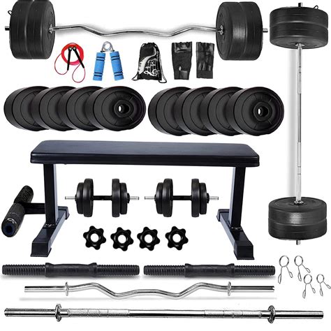 Bodyfit Fitness Home Gym Set Equipments Combo Set of Gym Weight Plates ...