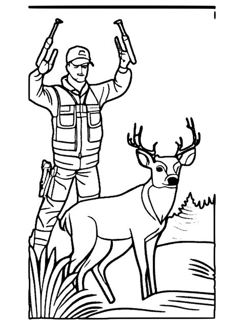 Deer Hunting Coloring Pages · Creative Fabrica