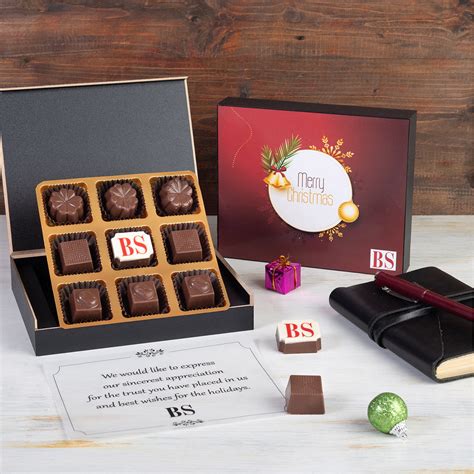 Company Gifts for Employees at Christmas – 9 Logo Chocolates – CHOCOCRAFT