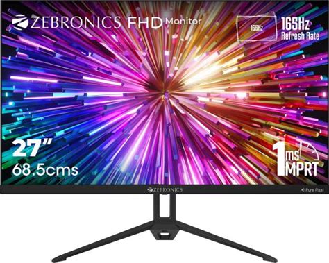 ZEBRONICS 27 inch Full HD IPS Panel with HDR10, DP, 2XHDMI, 16.7 ...
