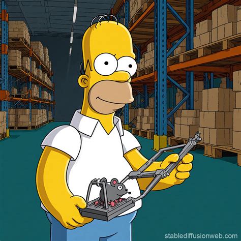 Homer Simpson as a Prison Guard | Stable Diffusion Online