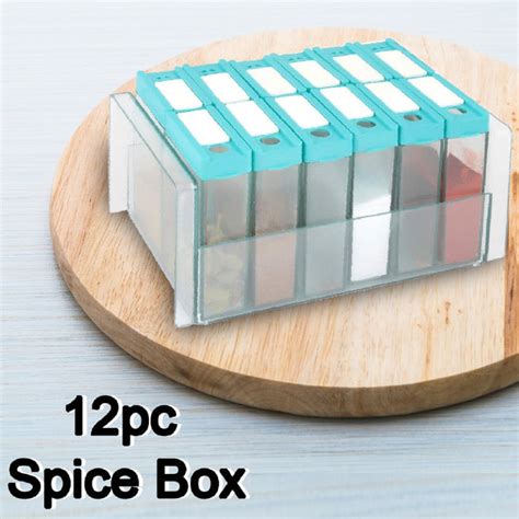 2407 Plastic Spice Jars Dispenser Masala Rack Easy Flow Storage – Amd ...