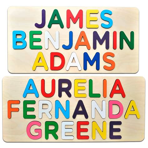 Amazon.com: Wooden Three Name Puzzle for Kids Personalized Puzzle for ...