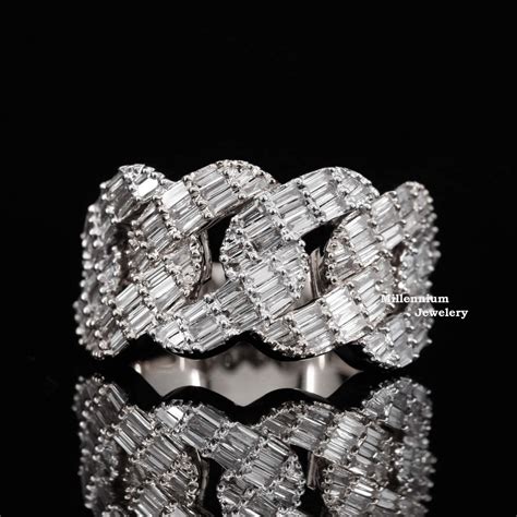 Baguette Moissanite Diamond Iced Out Hip Hop Ring 2.20 CT For Unisex ...