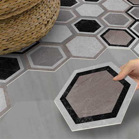 Peel & Stick Vinyl Flooring Matte Dark Vinyl Flooring with Brick Look ...