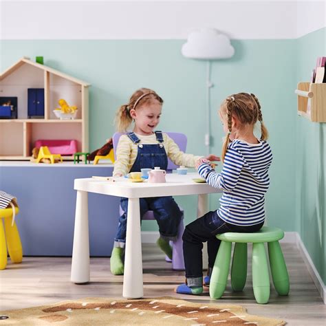 MAMMUT children's stool, in/outdoor/light green - IKEA