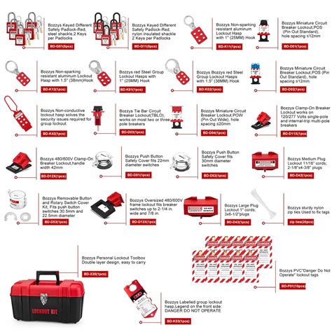 BOZZYS Lockout Tagout Kit,39 Pack Electrical Lockout Locks India | Ubuy