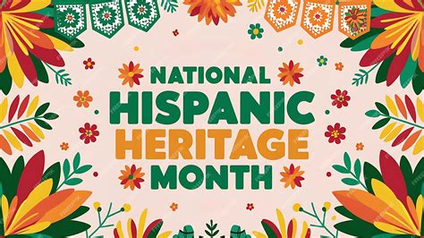 National Hispanic Heritage Month Poster Banner Flat Illustration ...