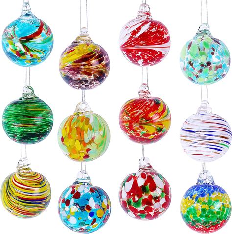Amazon.com: ZHURUININ Christmas Hand Blown Glass Ball Ornaments, 2.4 ...
