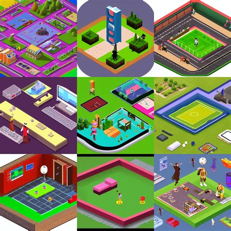 isometric video game world | Stable Diffusion