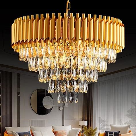 Buy ORAB K9 Crystal Chandelier for Living Room Ceiling Light (Gold) S10 ...