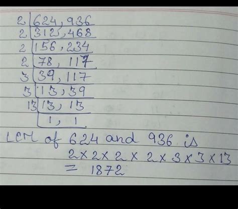 find LCM of 624 and 936 - Brainly.in