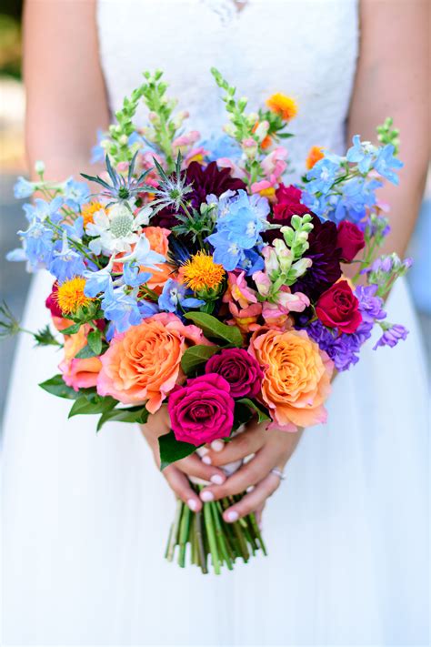 Colorful Wedding Bouquet | Colorful wedding flowers, Colorful wedding ...
