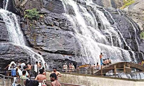 Flow of water in Courtallam falls increases due to rains