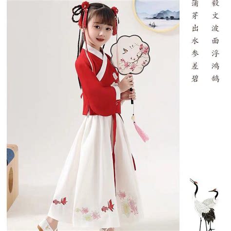 儿童汉服女童古装超仙连衣裙小女孩中国风唐装仙女服襦裙童装夏季-阿里巴巴