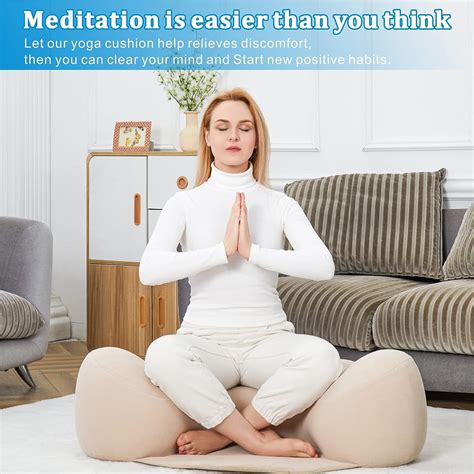 Inflatable Large Meditation Cushion - Washable Cover - Floor Pillow for ...