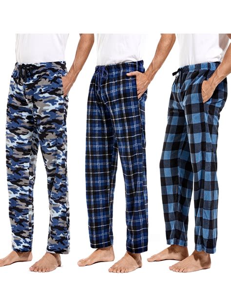 DG Hill Mens Pajama Pants, Fleece Lounge Pants Sleepwear Plaid PJs with ...