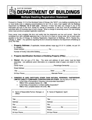 IL Multiple Dwelling Registration - Blank Fillable Template | Fill Out ...