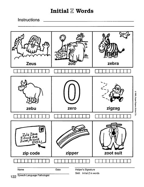 Speech Therapy with Miss Nicole: Z initial words