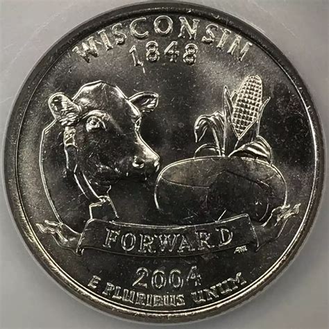 2004-D State Quarter NGC MS-66 Wisconsin High Low Leaf 3-Coin Variety ...