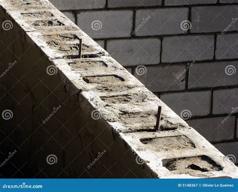 Cinder Blocks House Concrete Foundation Wall Stock Image - Image of ...