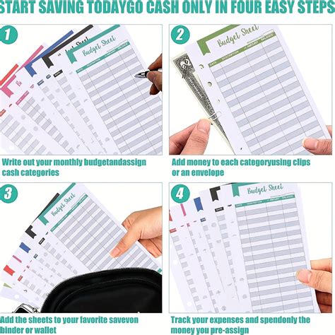A6 Expense Tracker Paper 6 Loops Money Tracker Cash Envelope Binder ...