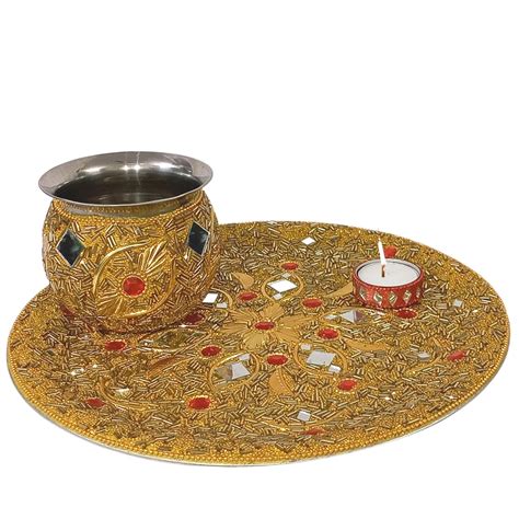 Pooja Thali Set | Santarms Decorative Steel Thali Gift – Santarms - Buy ...