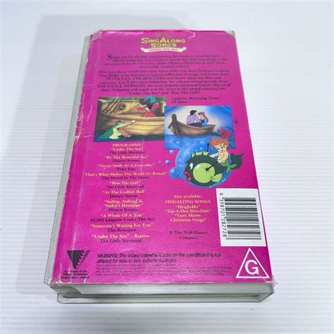 DISNEY SING ALONG SONGS UNDER THE SEA LITTLE MERMAID ~ PAL VHS VIDEO | eBay