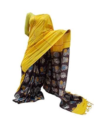 Buy shilponiketan Women's Handloom Pure Cotton Khesh Gurjari Print ...