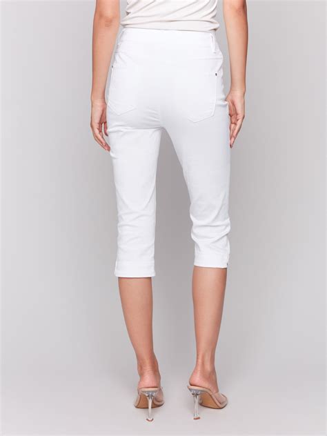 Women's Capri Twill Pants | White | Charlie B