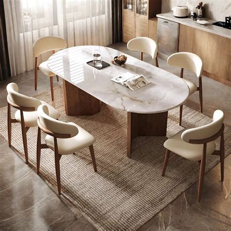ALLNICEDT Modern Simple Luxury Stone Dining Table Sets | Wayfair ...
