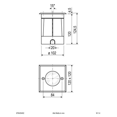 EVN LED Bodeneinbauleuchte Edelstahl Optik schwenkbar viereckig ...