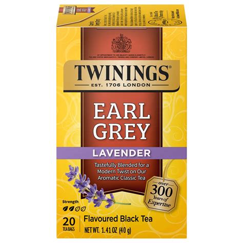 Twinings Lavender Earl Grey Individually Wrapped Black Tea Bags, 20 ...