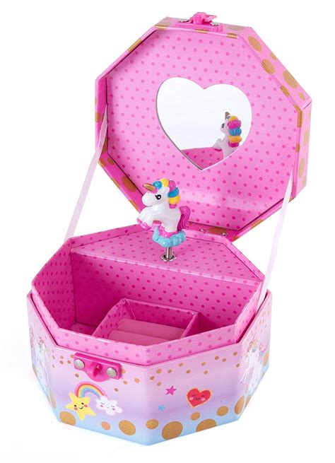 Buy Hot Focus Musical Girls Jewelry Box Rainbow Unicorn Music Jewel ...