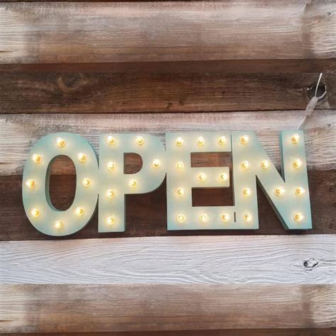 In Stock Open Sign Lighted Marquee Large Custom Vintage Inspired Wood ...