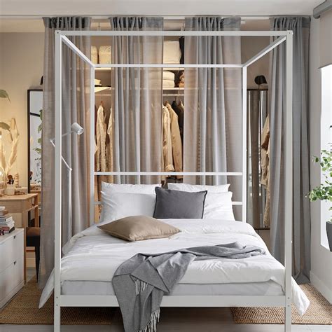 VITARNA four-poster bed frame, white, 140x200 cm (551/8x783/4") - IKEA
