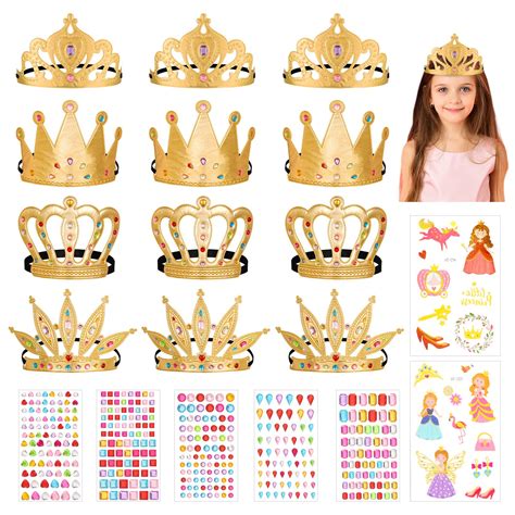 Buy JOELELI 24 Pieces Foam Crown Craft Kids Princess King Tiaras Crowns ...