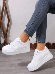 Fashionable And Versatile Chunky-Heeled Slip-On Sneakers For Women With ...
